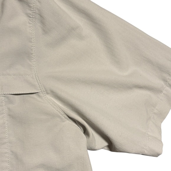 White Sierra Shirt, Men's Size Large Hiking Camp Button Up Short Sleeve Pockets - Picture 10 of 16